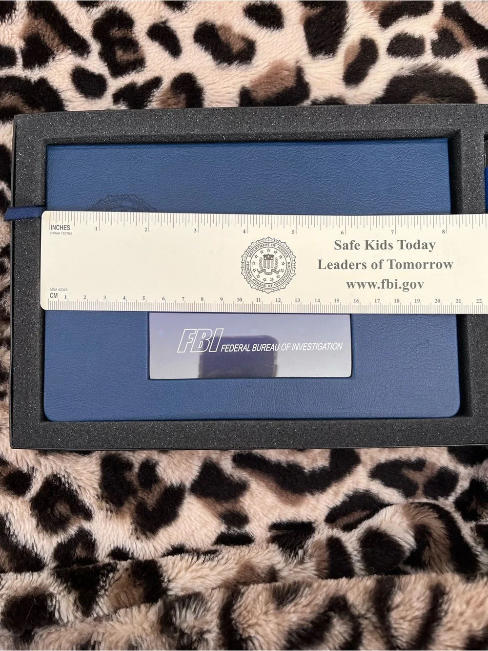 FBI Branded Blue Leather Notebook & Pen Set